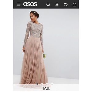 ASOS Maya LONG sleeve bridesmaid dress size 8 TALL